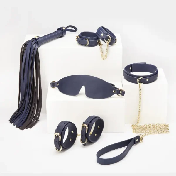 Roomfun，Sex Toys Wholesale Manufacturer，Wine red& Navy blue bondage kit (2)